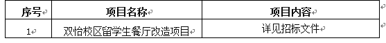 伟德国际1946源于英国双怡校区留学生餐厅改造项目招标公告